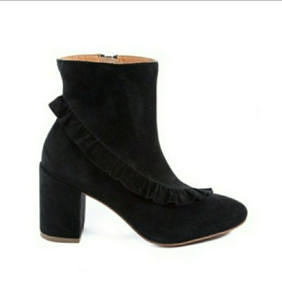 Charming Ruffle Suede Latigo x Anthropolog Booties - Picture 3 of 5